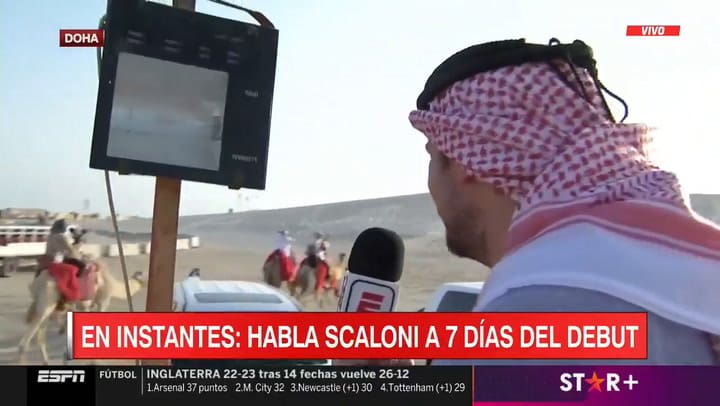 Francisco Cánepa y Sergio recorrieron el desierto de Doha en dromedario.
