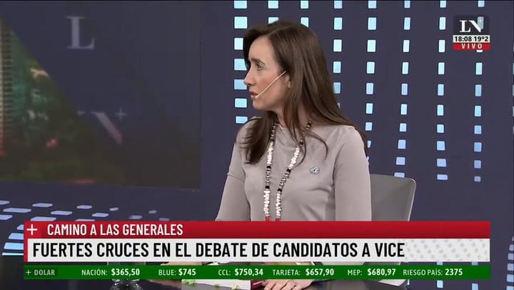 Victoria Villaruel expresó que no le gustó el debate y reconoció a Randazzo