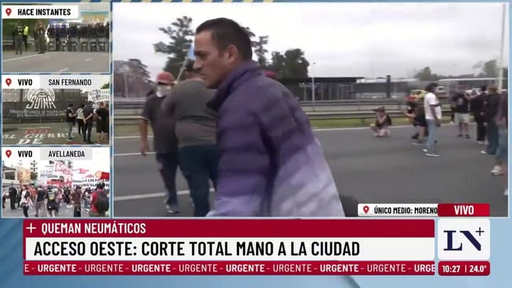 Tensión en Acceso Oeste