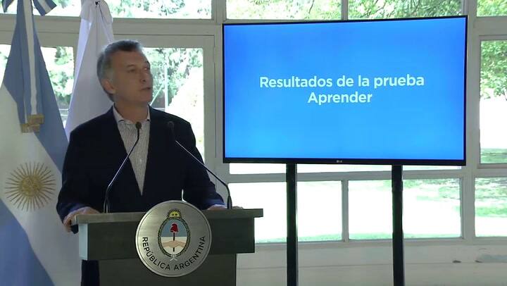 Mauricio Macri presentó los resultados de la prueba Aprender 2016: dijo que son 'dolorosos'
