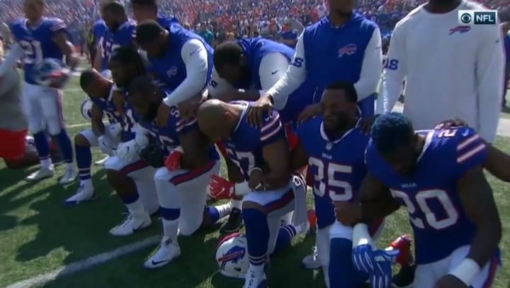 Protesta de los jugadores de fútbol americano contra Trump