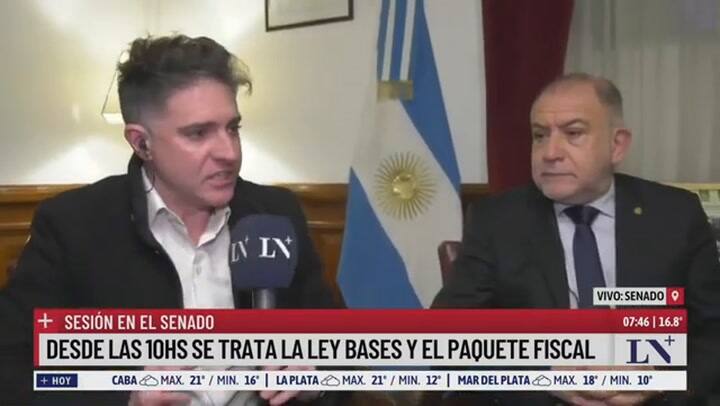 Luis Juez: "Van a salir las dos leyes"; hoy se debatirá la Ley Bases y la reforma fiscal en el Senado