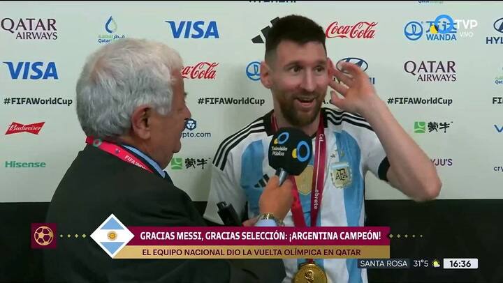 Argentina campeón del Mundo: Lionel Messi con la TV Pública
