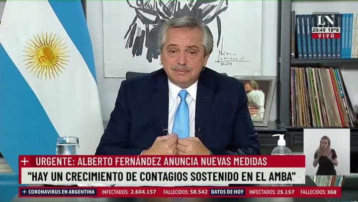 Alberto Fernández anuncia nuevas medidas: 'El problema está en los encuentro sociales'