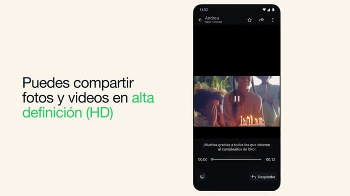 Cómo enviar fotos y videos HD por WhatsApp