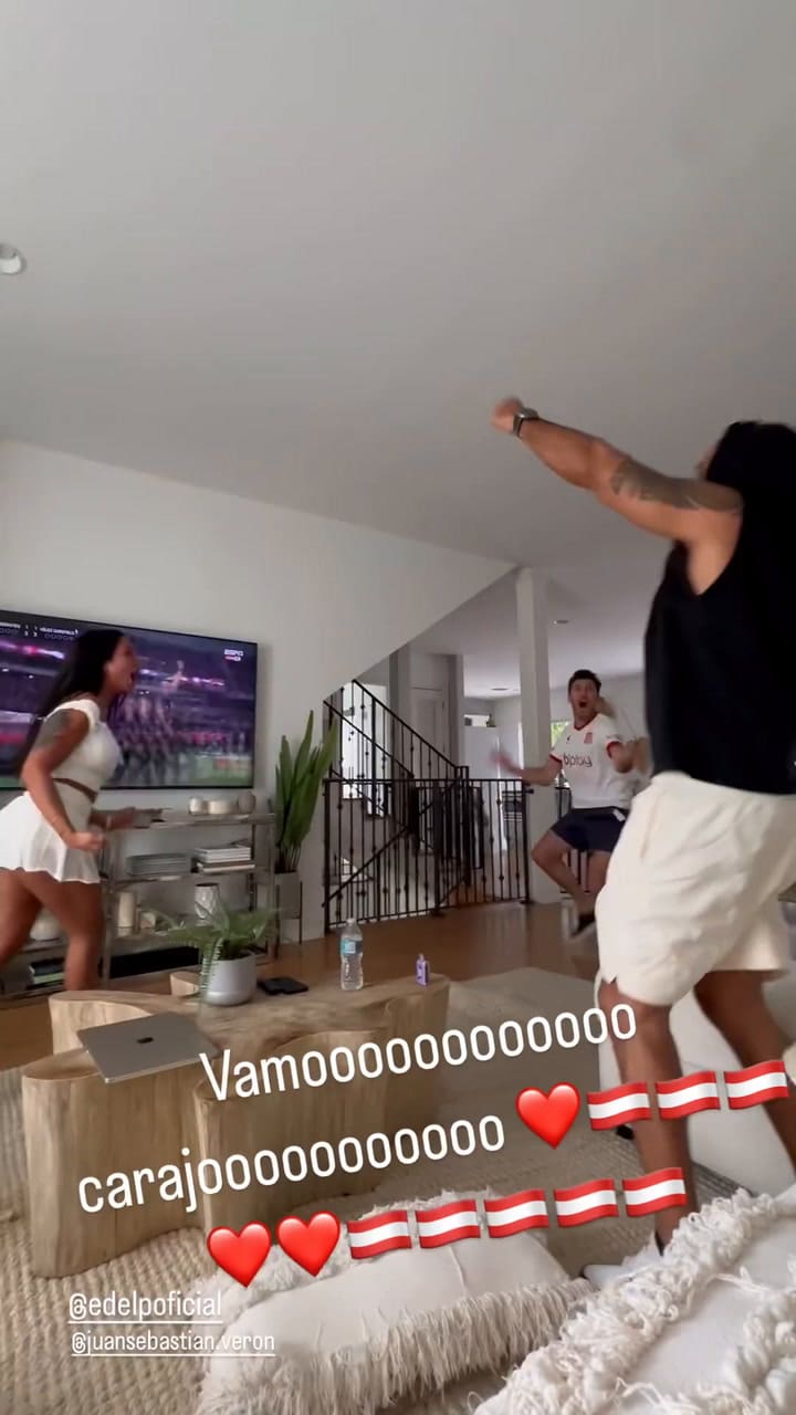 El alocado festejo de Pico Mónaco y la Brujita Verón tras el campeonato de Estudiantes