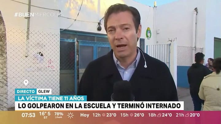 Un nene sufrió una golpiza en la escuela y terminó internado - Fuente: Telefé Noticias