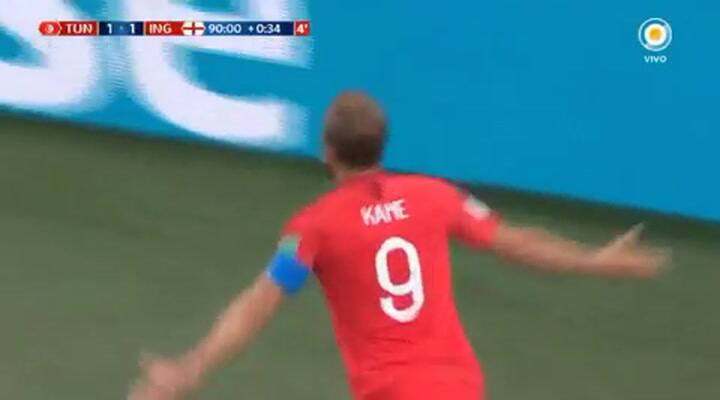 El gol de Inglaterra ante Túnez que definió su victoria - Fuente: TV Pública