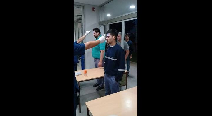 Así hacen controles por coronavirus en las terminales portuarias y fábricas - Fuente: Ciara Cec