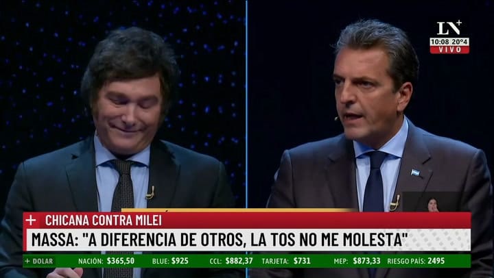 Luis Novaresio critico a Sergio Massa por ir "a toser al debate" para incomodar a Milei: "Mostro la hilacha"