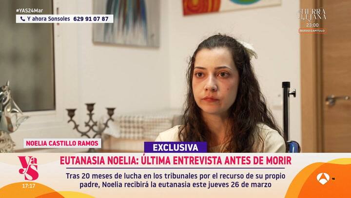La última entrevista de Noelia, la joven que logró que le aprueben la eutanasia