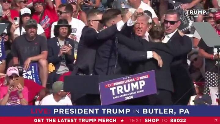 Conmoción en EE.UU. Disparan contra Trump y lo hieren en un acto de campaña