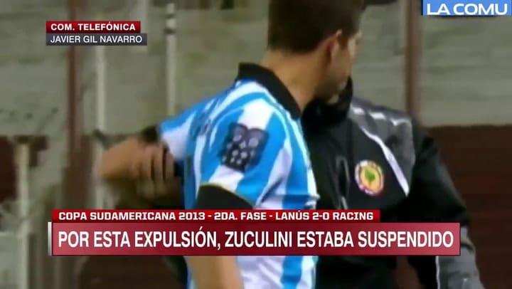 La roja por la que Zuculini se pierde la 'final' ante Racing - Fuente: YouTube