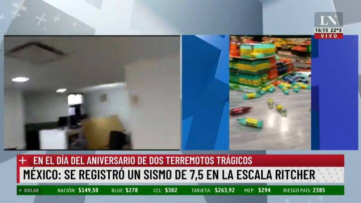 Un terremoto de magnitud 7,5 golpeó la costa de México: hay alerta de tsunami