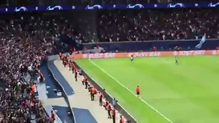 El gol de Messi desde la tribuna