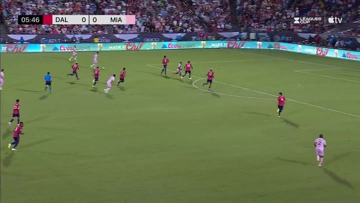 Lionel Messi remata desde fuera del área para abrir el marcador entre Inter Miami y Dallas.- Fuente: