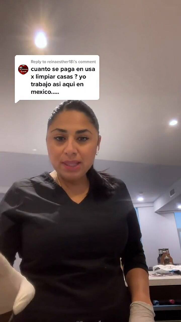 Lo que una tiktoker gana limpiando casas en Estados Unidos