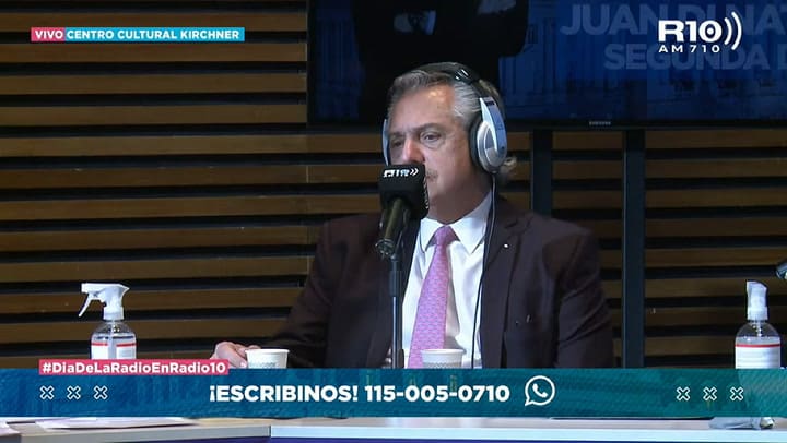 Alberto Fernández: “Que haya tenido ese debate es formidable, abre la cabeza” - Fuente: Radio 10