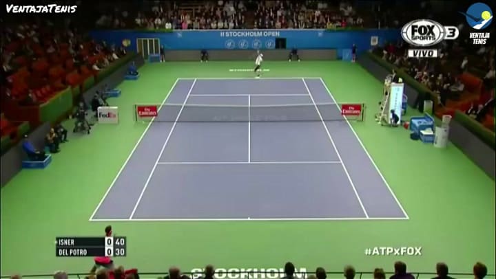 Enfrentamiento entre Del Potro e Isner en Estocolmo 2016 - Fuente: YouTube