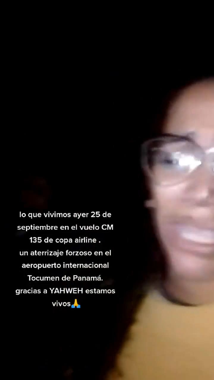 Una pasajera publicó este video minutos después de un aterrizaje forzoso en Panamá
