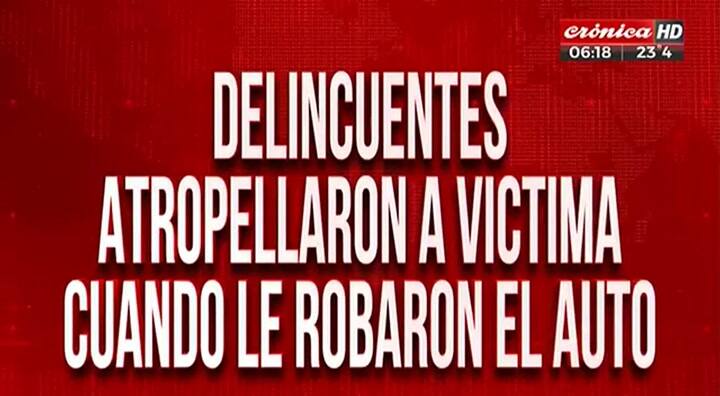 Insólito: delincuentes atropellan a su víctima tras robarle el vehículo - Gentileza: Crónica TV