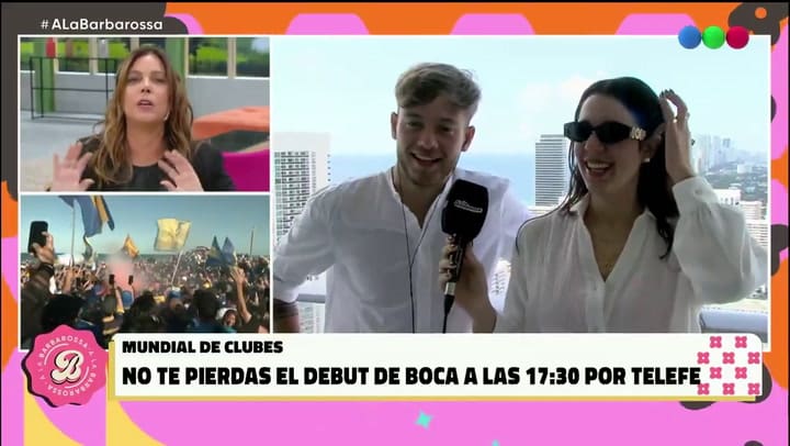 Nacho Castañares y la Tora Villar se encontraron en Miami donde cubren el Mundial de Clubes