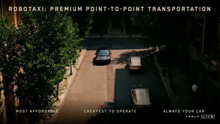 Así es taxi autónomo de Tesla (robotax o cibertaxi)