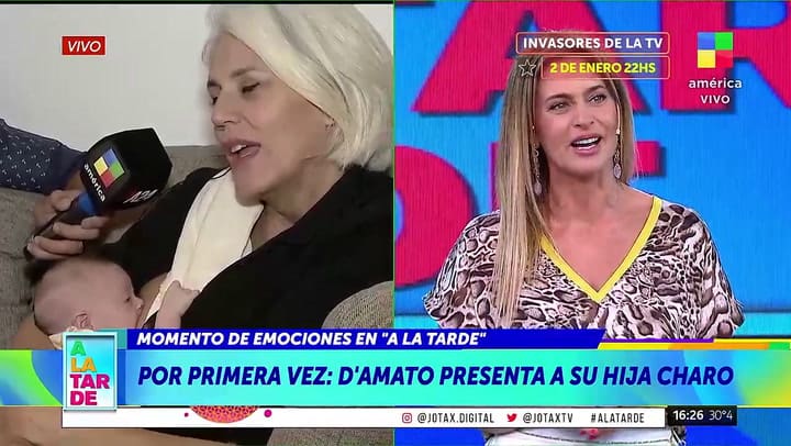 Débora D'Amato presentó a su hija Charo en A la Tarde