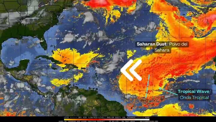 La nube del polvo del Sahara se aproxima a Florida, EE.UU.