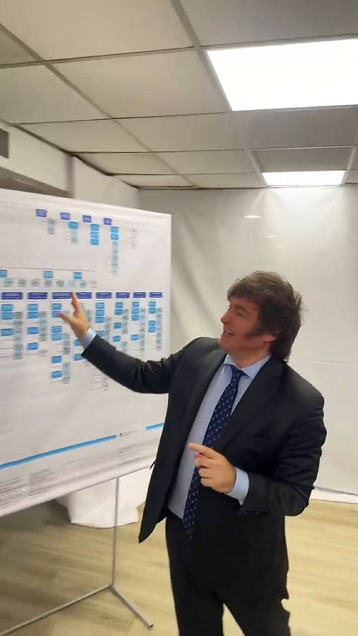 El vvideo viral donde Milei muestra qué ministerios dejaría 'afuera'(Video: TikTok @javiermileii)