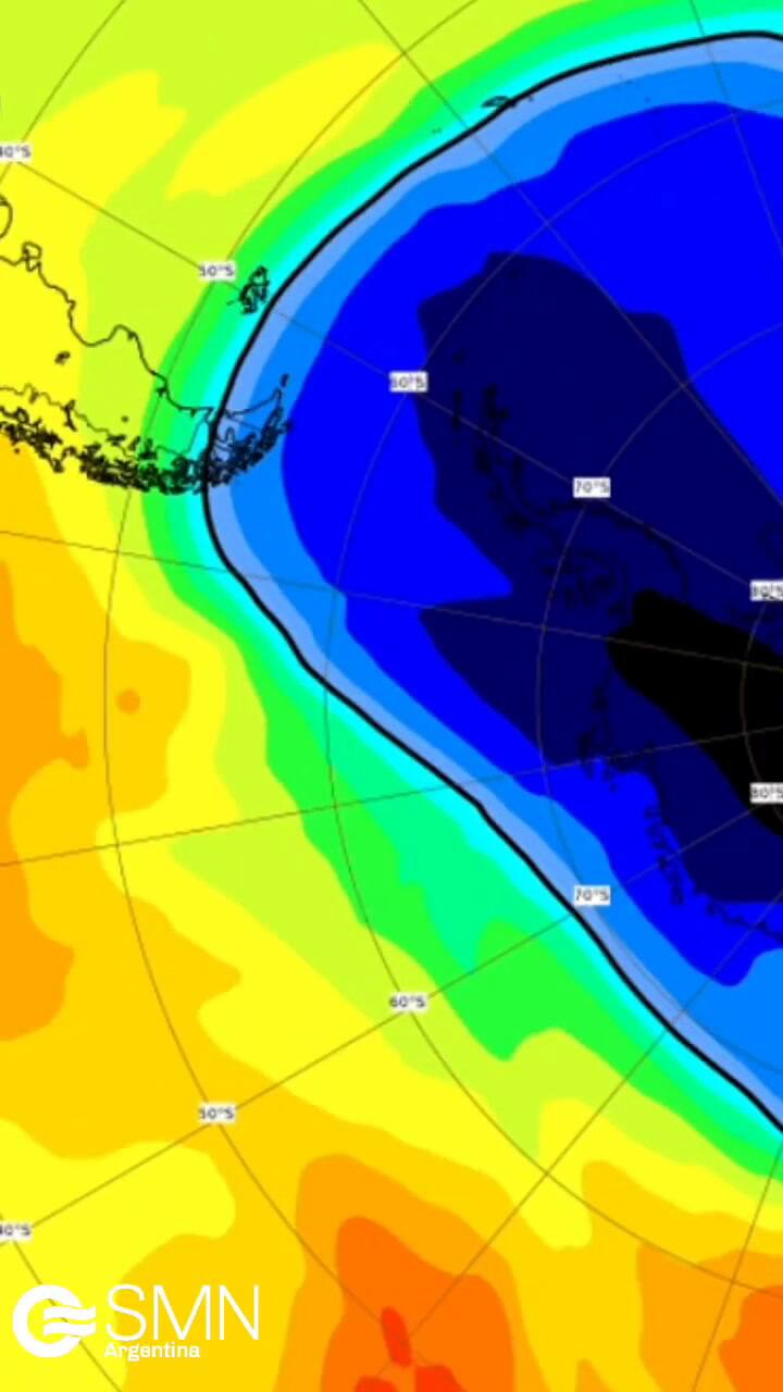 El agujero en la capa de ozono se posó sobre la Argentina