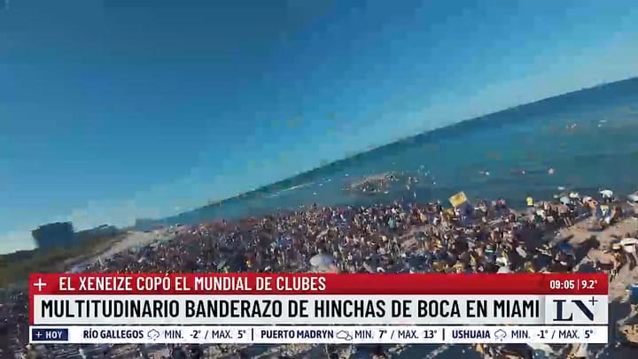 Banderazo de Boca desde el cielo