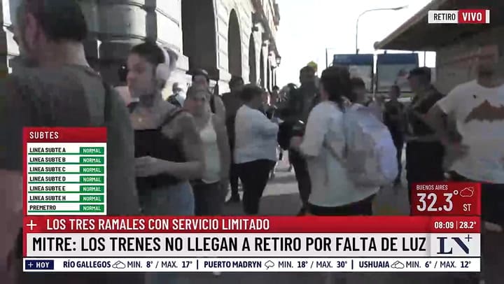 Los ramales del tren Mitre no llegan a Retiro