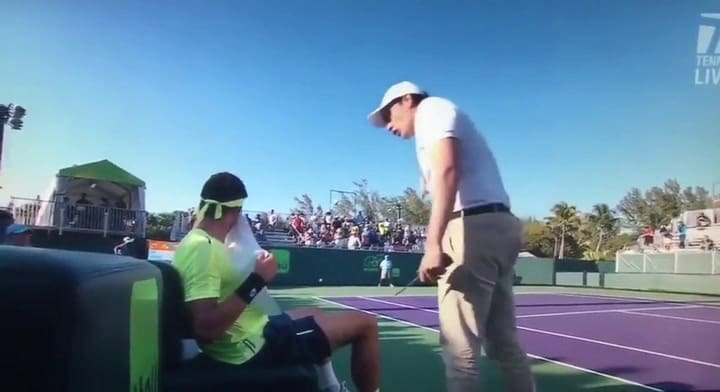 Insólito: una iguana entró en la cancha e hizo suspender un partido en el Masters 1000 de Miami