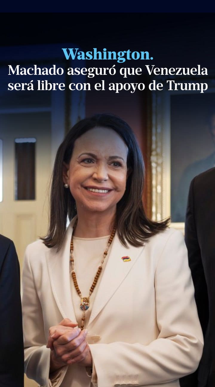 Corina Machado brindó una conferencia tras reunirse con Trump y elogió su accionar en Venezuela