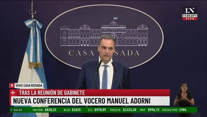 Adorni, en conferencia: "El jueves recibiremos a una comitiva del FMI"