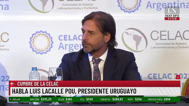 Luis Lacalle Pou criticó la “ideologización” de la Celac y le contestó a Sergio Massa
