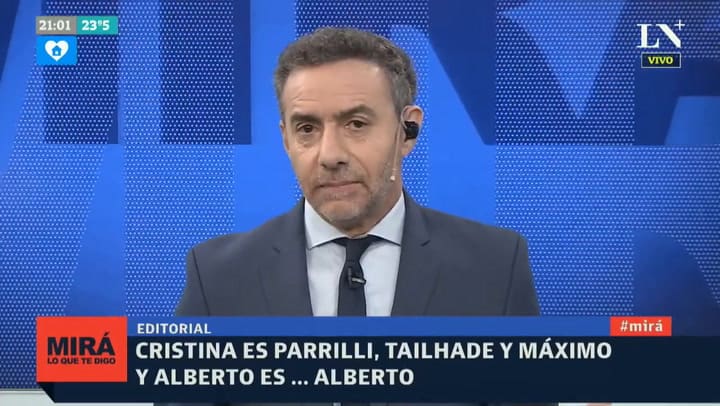 Luis Majul: Cristina es Parrilli, Tailhade y Máximo; y Alberto es... Alberto