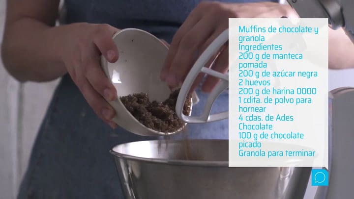 Paso a paso de muffins de chocolate y granola
