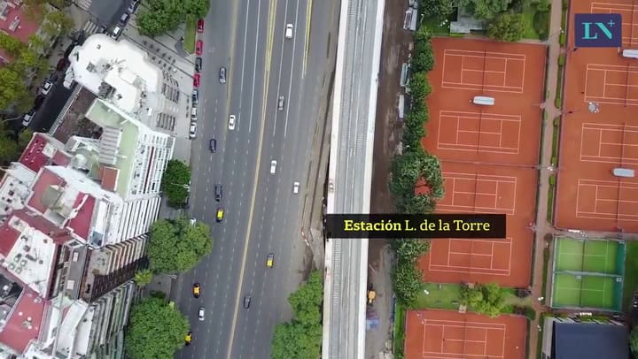 Así se ve el nuevo viaducto del tren Mitre desde el drone de LA NACION