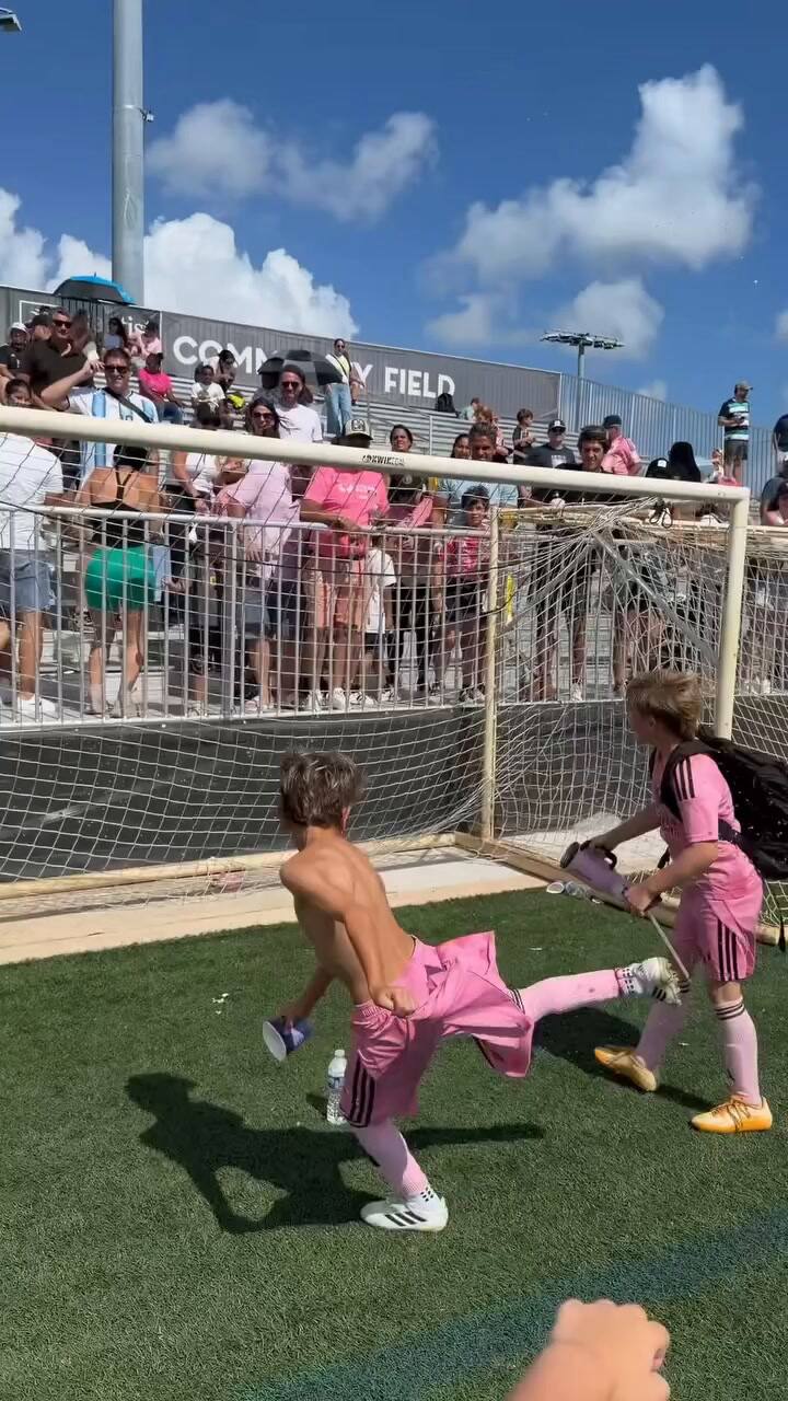 El festejo de Ciro Messi con su categoría del Inter Miami