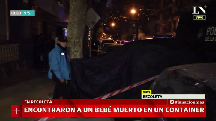 Encontraron a un bebé muerto en un contenedor en Recoleta