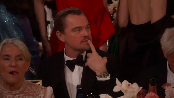 El show de gestos de Leonardo DiCaprio en los Globo de Oro