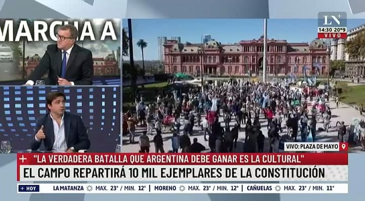 Tractorazo del campo a Plaza de Mayo. Marchan hacia Plaza de Mayo.