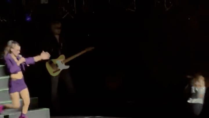 La dura caída de Catherine Fulop durante el show de Erreway