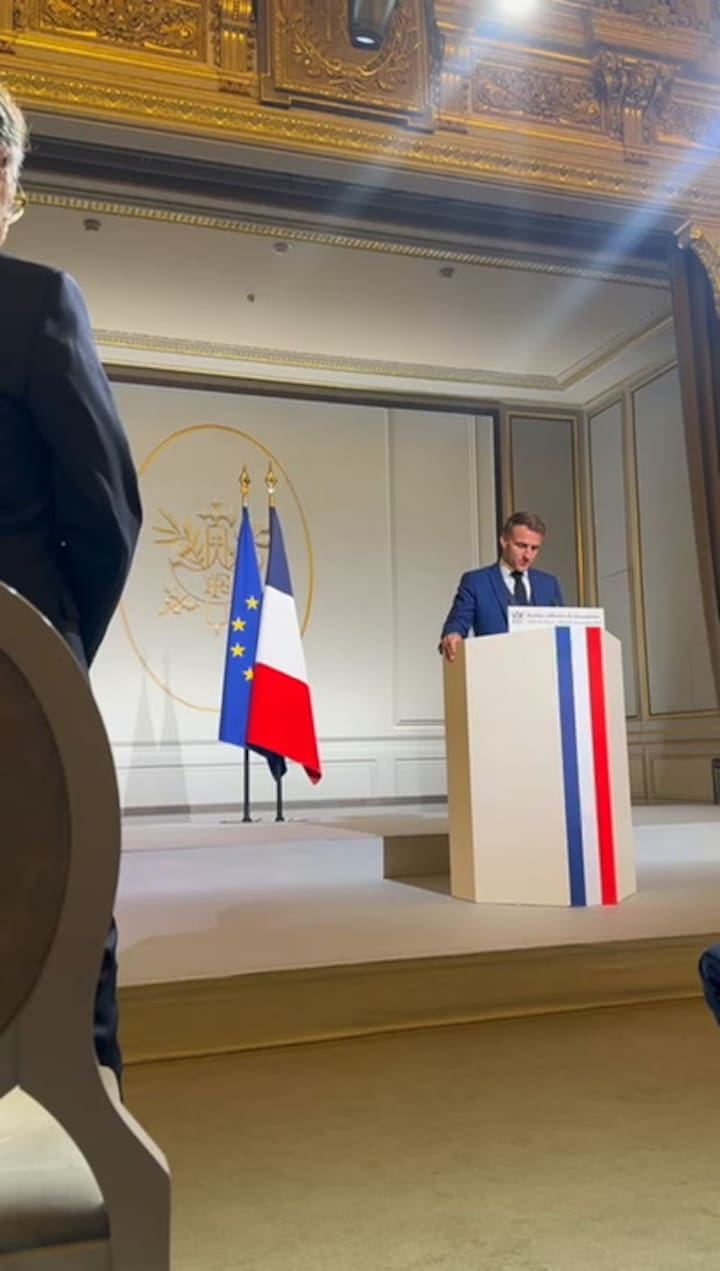 El presidente Macron condecora con la Legión de Honor al artista argentino Pablo Reinoso