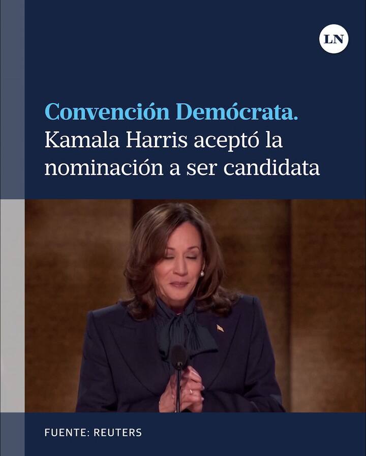 Kamala Harris aceptó la nominación a ser la candidata demócrata por la presidencia de Estados Unidos