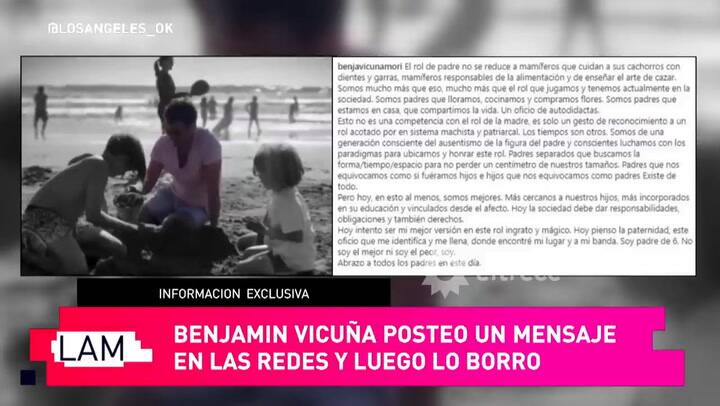 Benjamín Vicuña eliminó el posteo que había subido por el Día del Padre - Fuente: eltrece