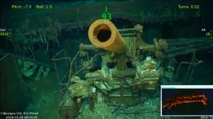 Australia: encuentran los restos de un portaaviones de EE.UU. hundido en la Segunda Guerra Mundial