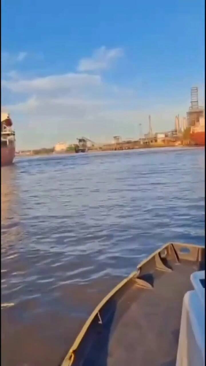 Un tanquero de químicos chocó a un petrolero y a otro carguero en el puerto de Campana (Aguas Seguras/Argen Ports)